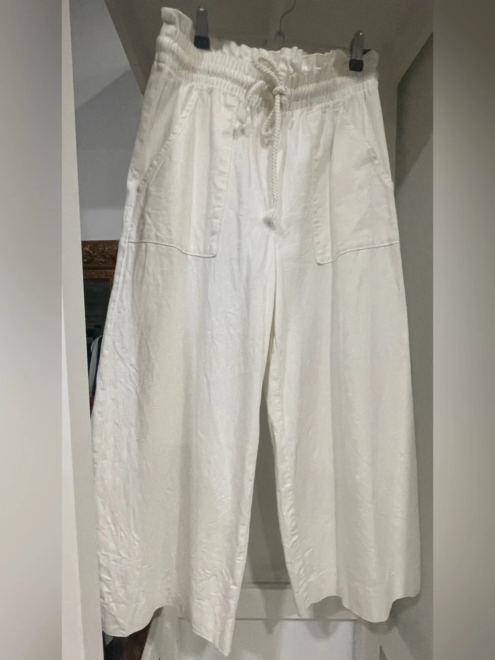 Linen Wide Leg Pants, S